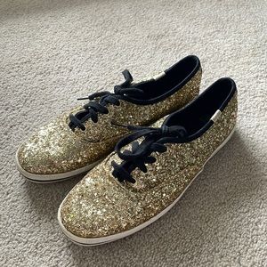 Keds + Kate Spade Sparkle Shoes Gold